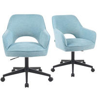 BÜROSTUHL Mika-Ilvy - Schwarz/Hellblau, Textil/Metall (60/84/65cm) - DUBI Möbel