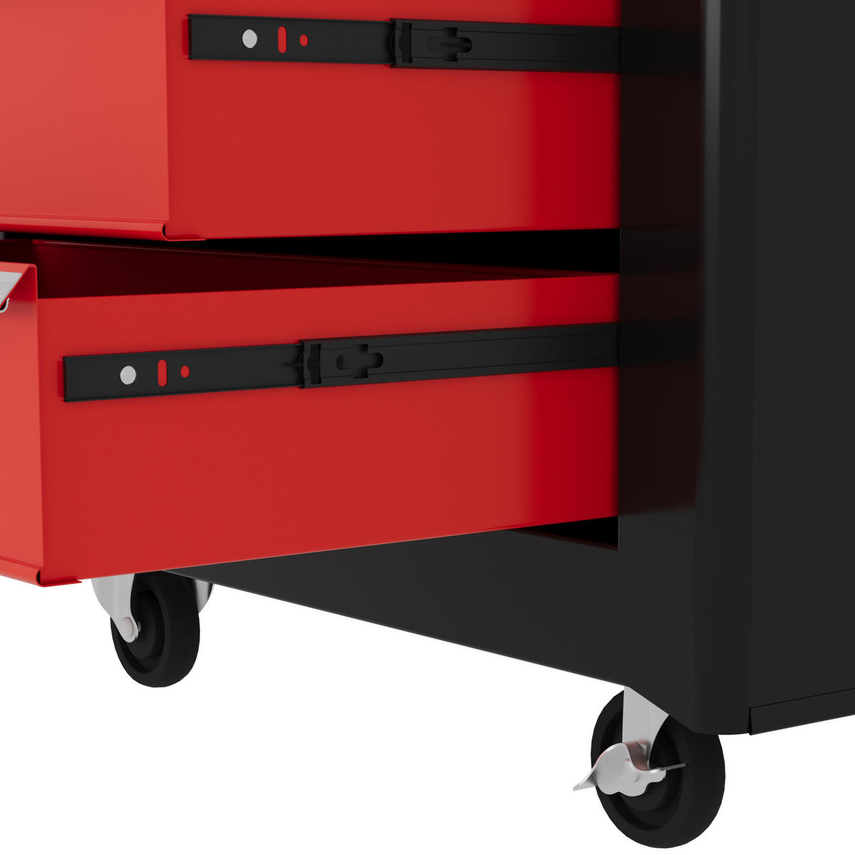 WERKSTATTWAGEN Stahl Schwarz+Rot - Multicolor, Metall (33/75/68cm) - HOMCOM