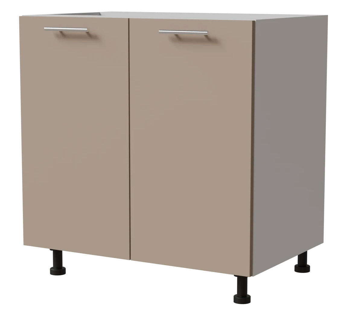 Feldmann-Wohnen Unterschrank Graubraun, Weiß 80x82x50 cm