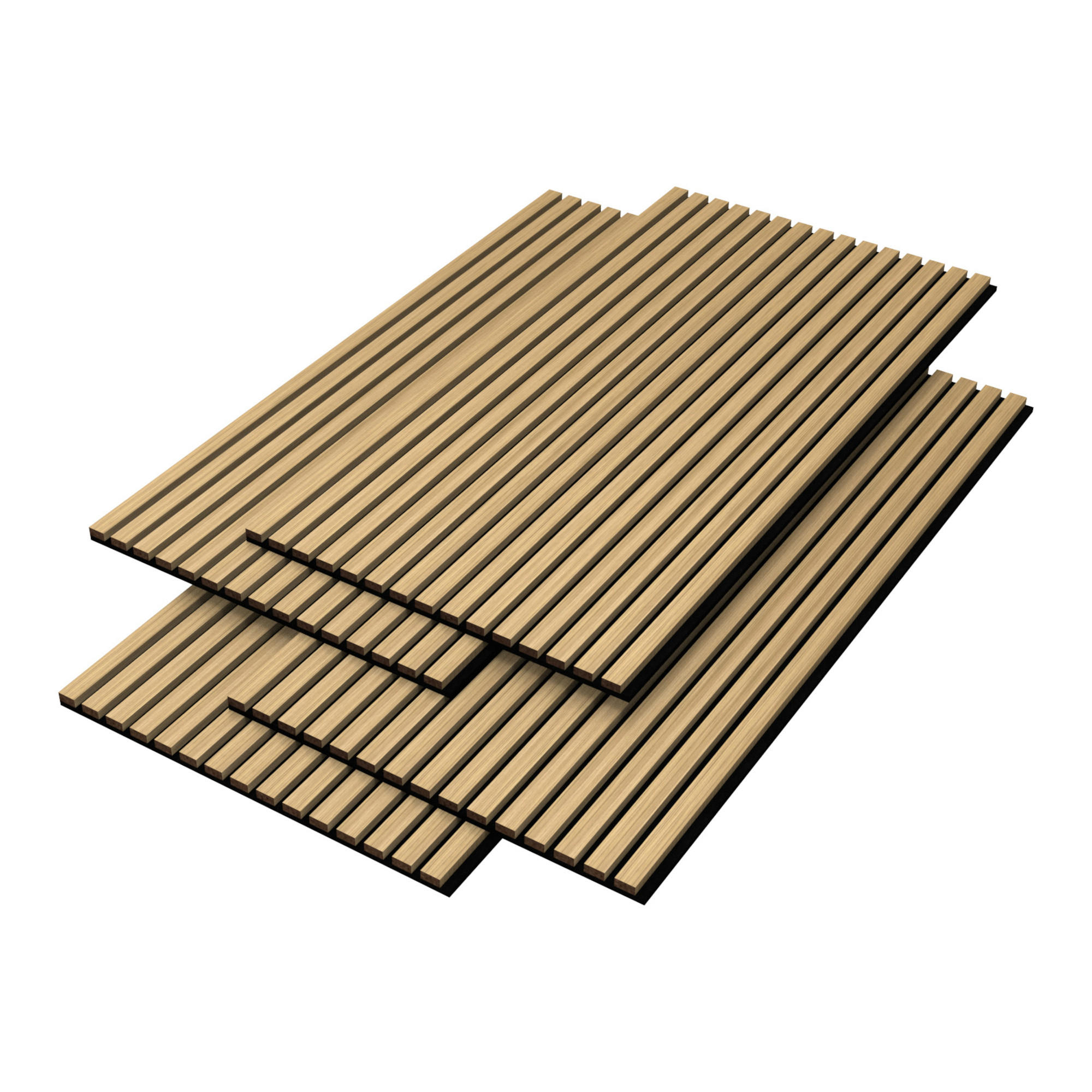 AKUSTIK WANDPANEEL-SET Vang 4-TLG. III. - Sonoma Eiche, Holzwerkstoff/Kunststoff (60/120/2.1cm) - NEU.HOLZ
