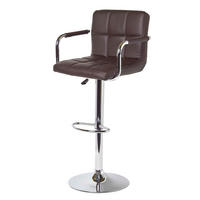 BARSTUHL Bramley mit Lehne, Kunstleder, drehbar & höhenverstellbar - Braun, Textil (44/113/44cm) - Homescapes