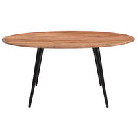 ESSTISCH Oval Massives Akazienholz Metall B160 cm OBALI - Dunkelbraun, Holz (160/90/76cm) - Miliboo