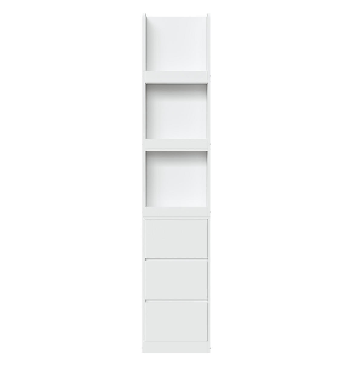 HIGHBOARD 60/200/40 cm Weiß aus Spanplatte mit 3 Schubladen - Weiß, Holzwerkstoff (40/200/60cm) - OKMYHOME