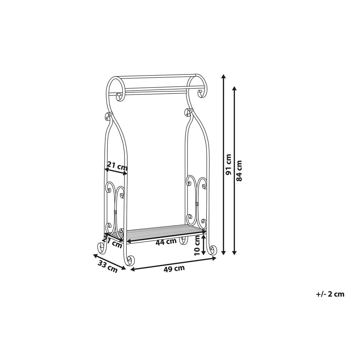 HANDTUCHSTÄNDER Antik Optik weiß 49 x 91 cm Linares - Weiß, Metall (49/91/33cm) - Beliani