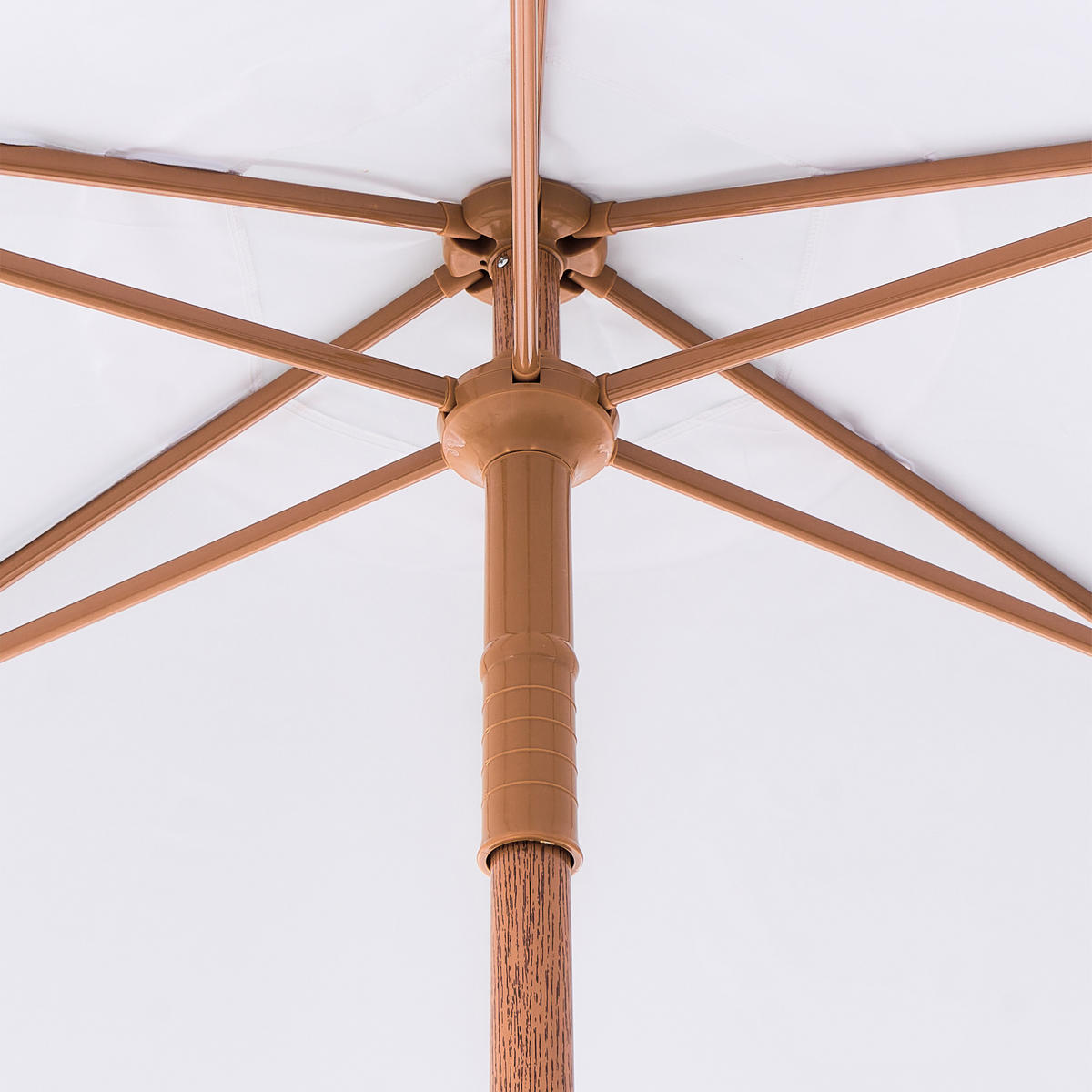VELKÝ SLUNEČNÍK 258 cm Bílý Murasa - bílá/hnědá, textil (258/258cm) - Beliani