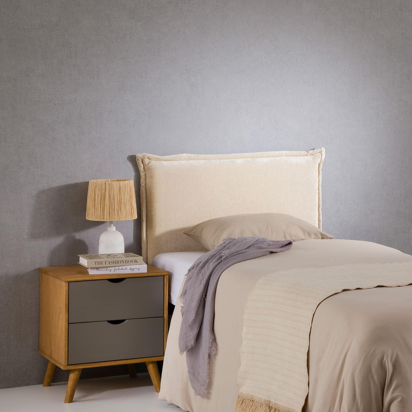 KOPFTEIL DELMO 90X190 CM - Creme, Textil (91/99/7cm) - IDIMEX