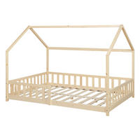 HAUSBETT Hesel - Naturfarben, Holz (120/200cm) - [en.casa]