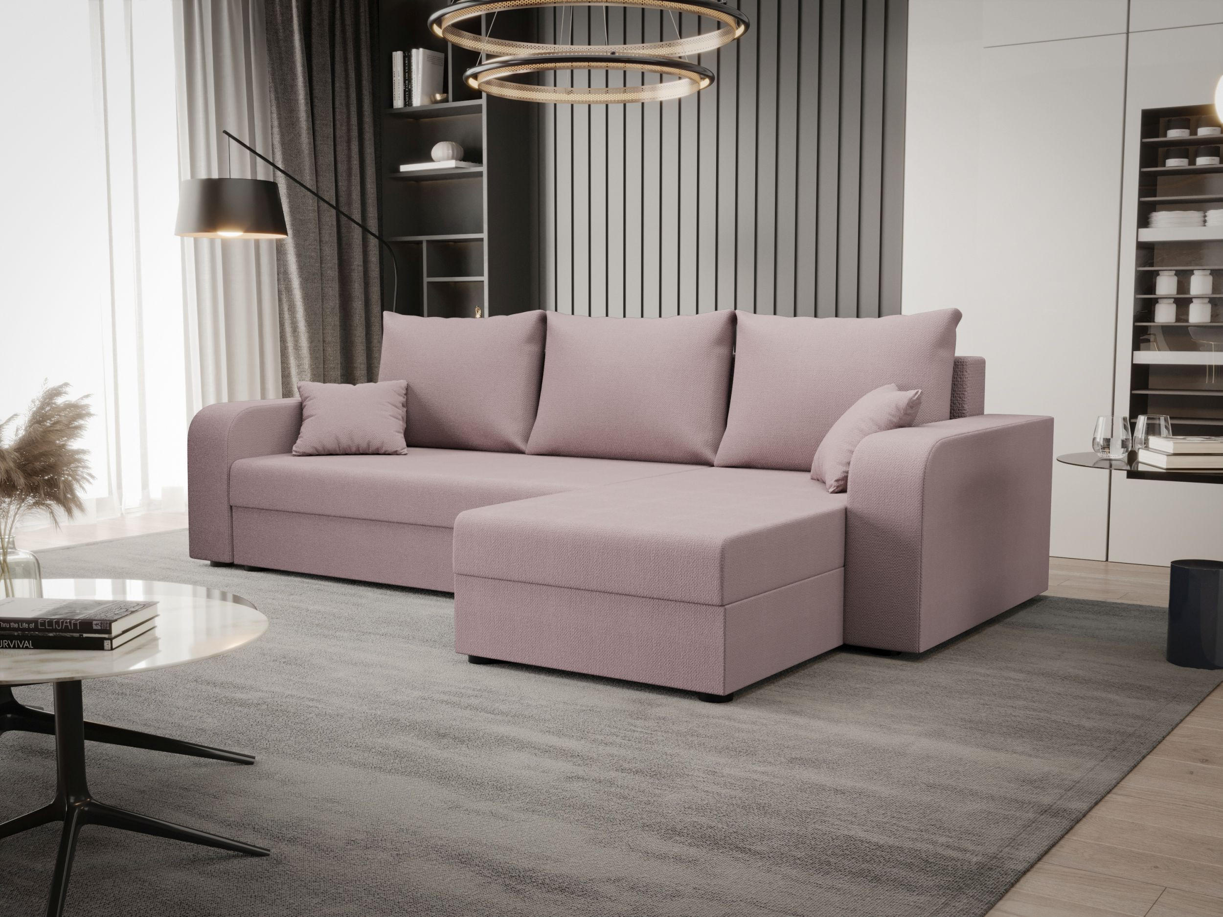 ECKSOFA HEWLET L BIS Cosmic 14 Rechts mit Schlaffunktion - Rosa, Textil (240/140cm) - Bedante