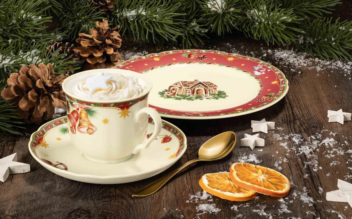 TEESERVICE Marieluise Weihnachtsnostalgie creme 18er Set - Creme, Keramik (2/2/2cm) - Seltmann Weiden
