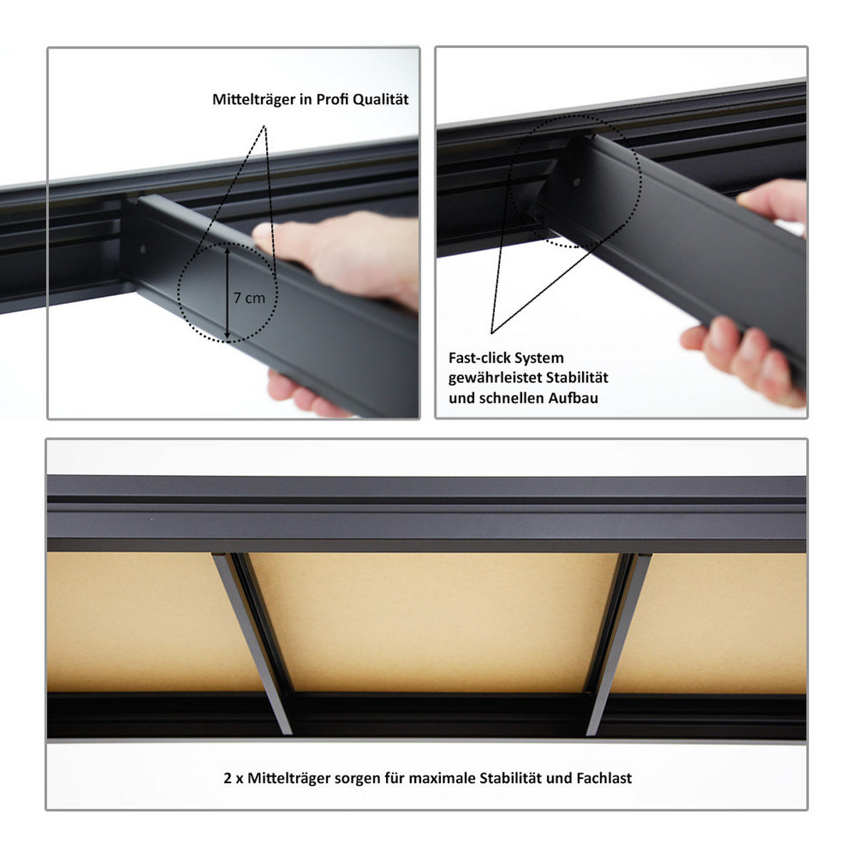 SCHWERLASTREGAL Dino 180x180x60 cm Fachlast 500 kg Schwarz - Schwarz, Metall (180/180/60cm) - PROREGAL