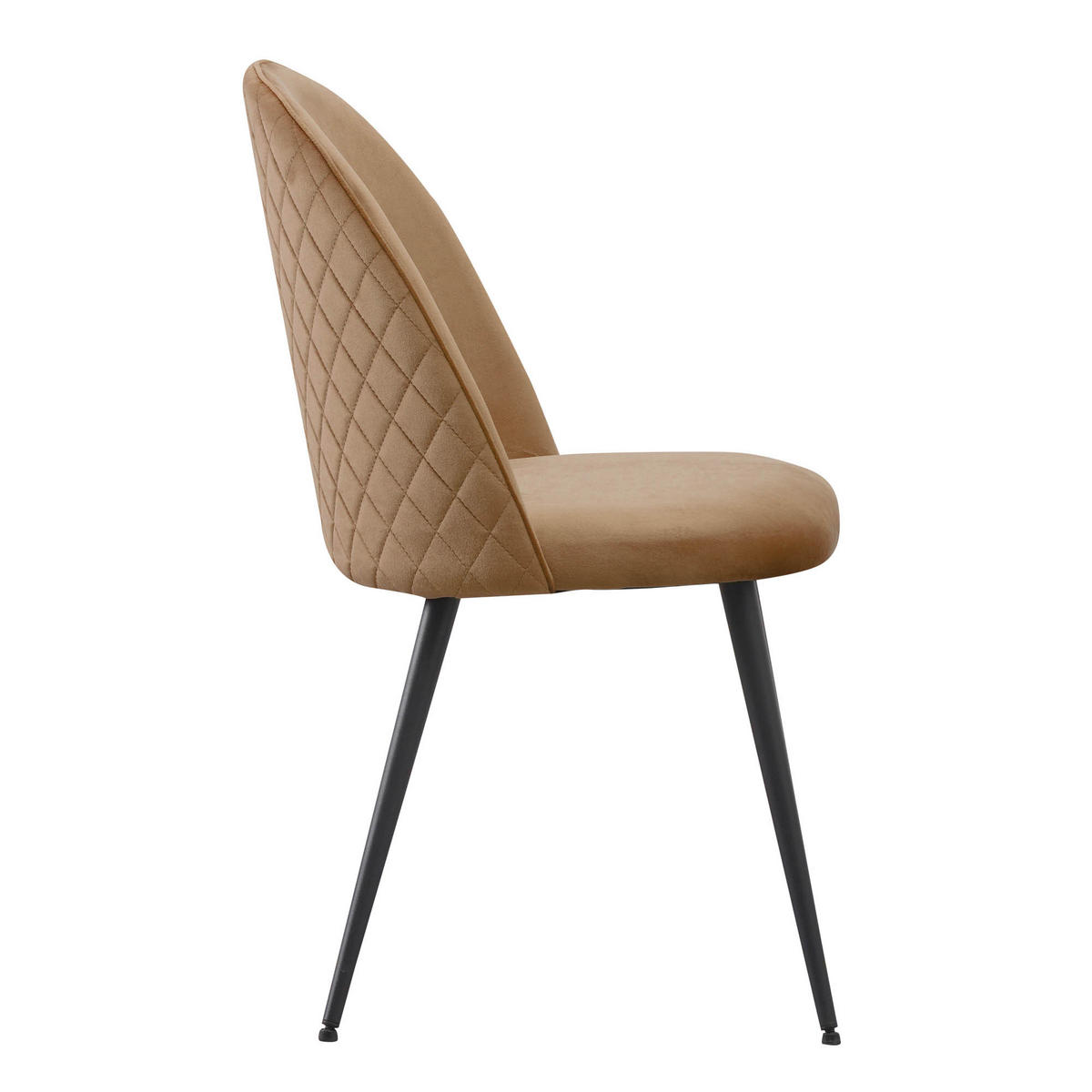STUHL CAPO Samtbezug Metallbeine 4er Set Braun - Braun, Textil/Metall (53/84/44cm) - Albatros