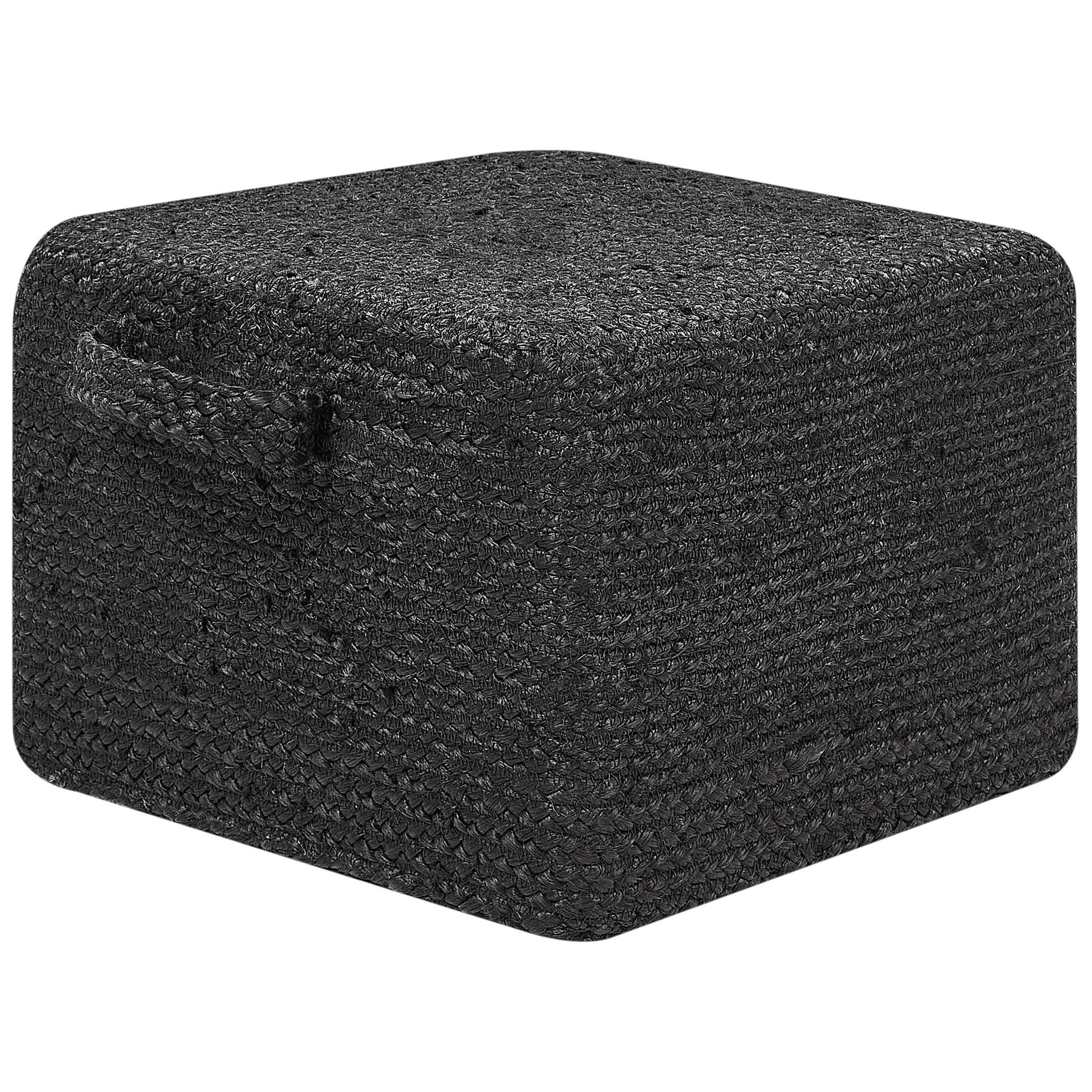 POUF Dhadar 45/45/30 cm - Schwarz, Naturmaterialen (45/30/45cm) - Beliani