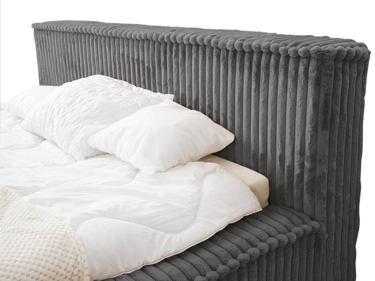 POLSTERBETT Lago 160x200 Dunkelgrau - Dunkelgrau, Textil (160/200cm) - Graingold