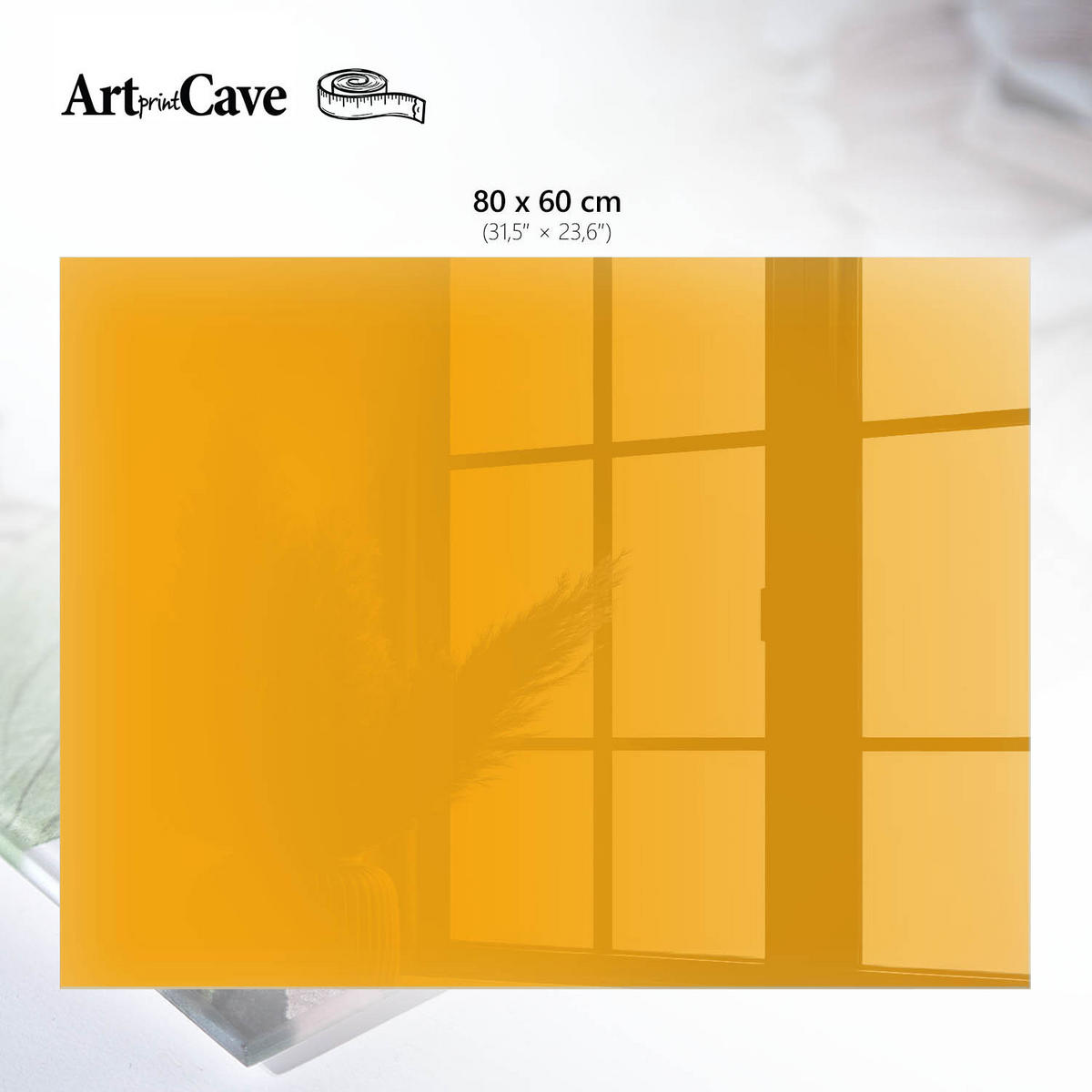 GLASPLATTE 80x60 cm – Leuchtendes Orange - Beige, Glas (0.4/80/60cm) - ArtPrintCave