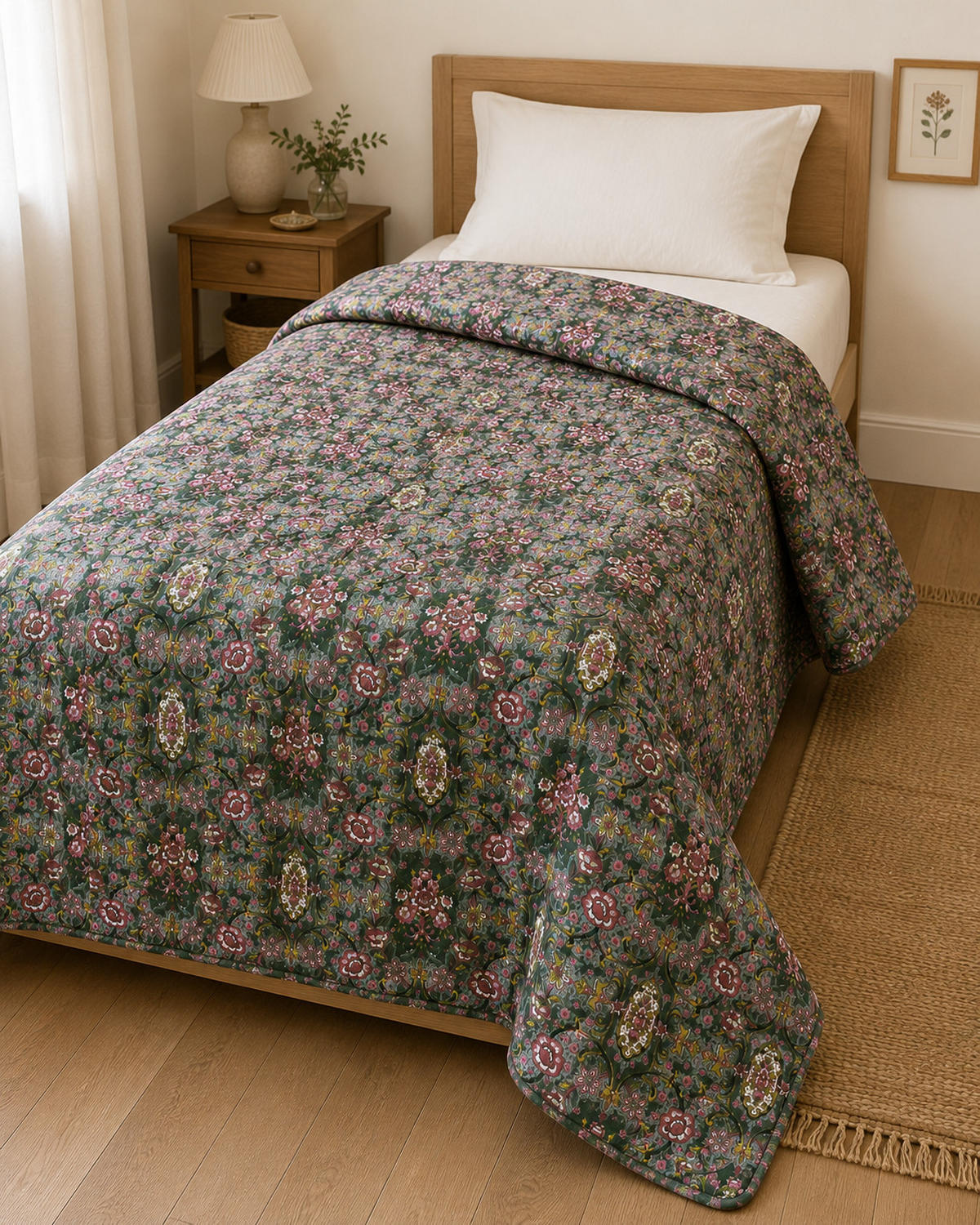 WOHNDECKE in Quilt-Optik | 140 × 180 cm | 70 % Polyester, 30 % Baumwolle - Multicolor, Naturmaterialien (140/180cm) - AU Maison