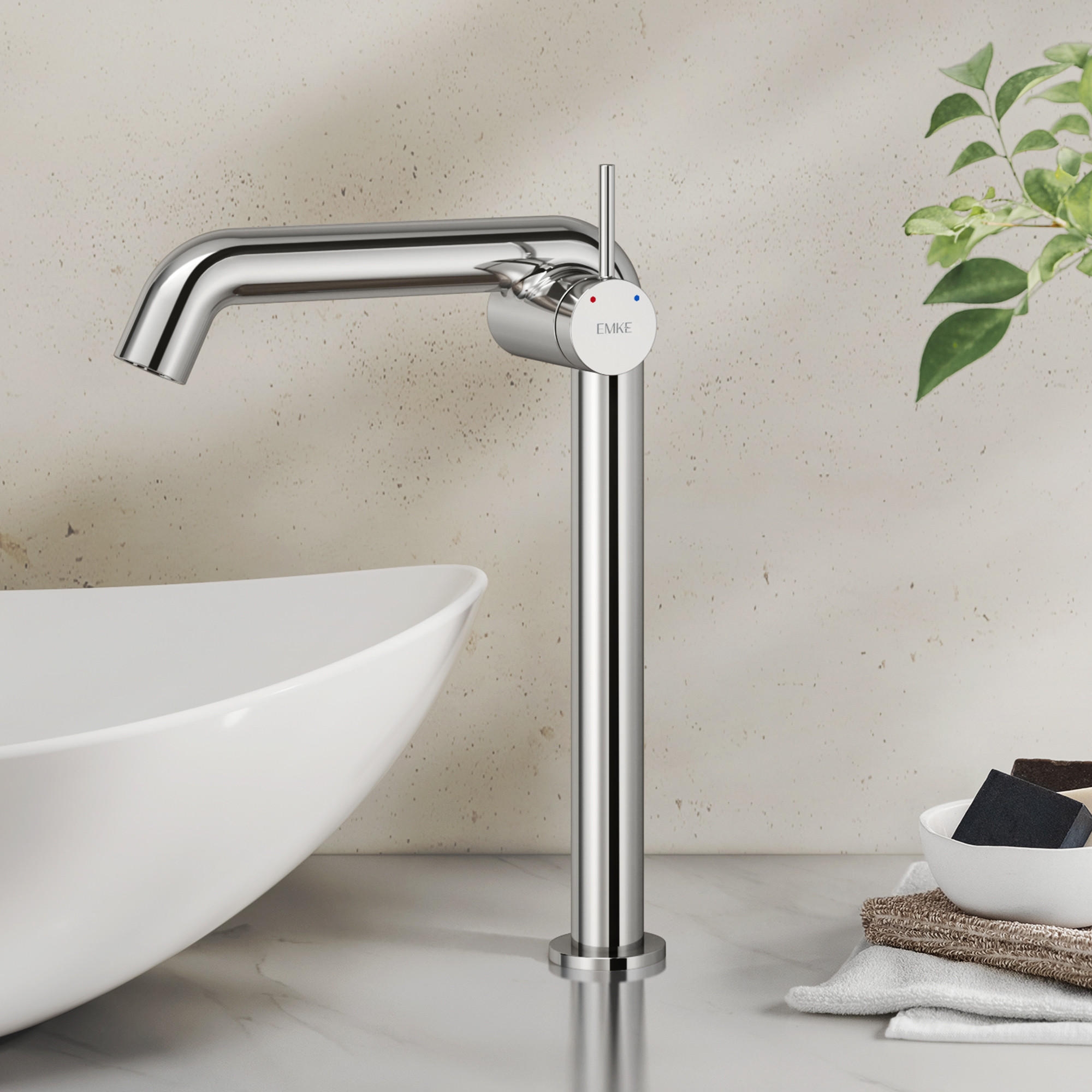 WASCHTISCHARMATUR Wasserzulaufrohr aus Edelstahl Chrom 26cm - Chromfarben, Metall (22/7.6/33.2cm) - EMKE