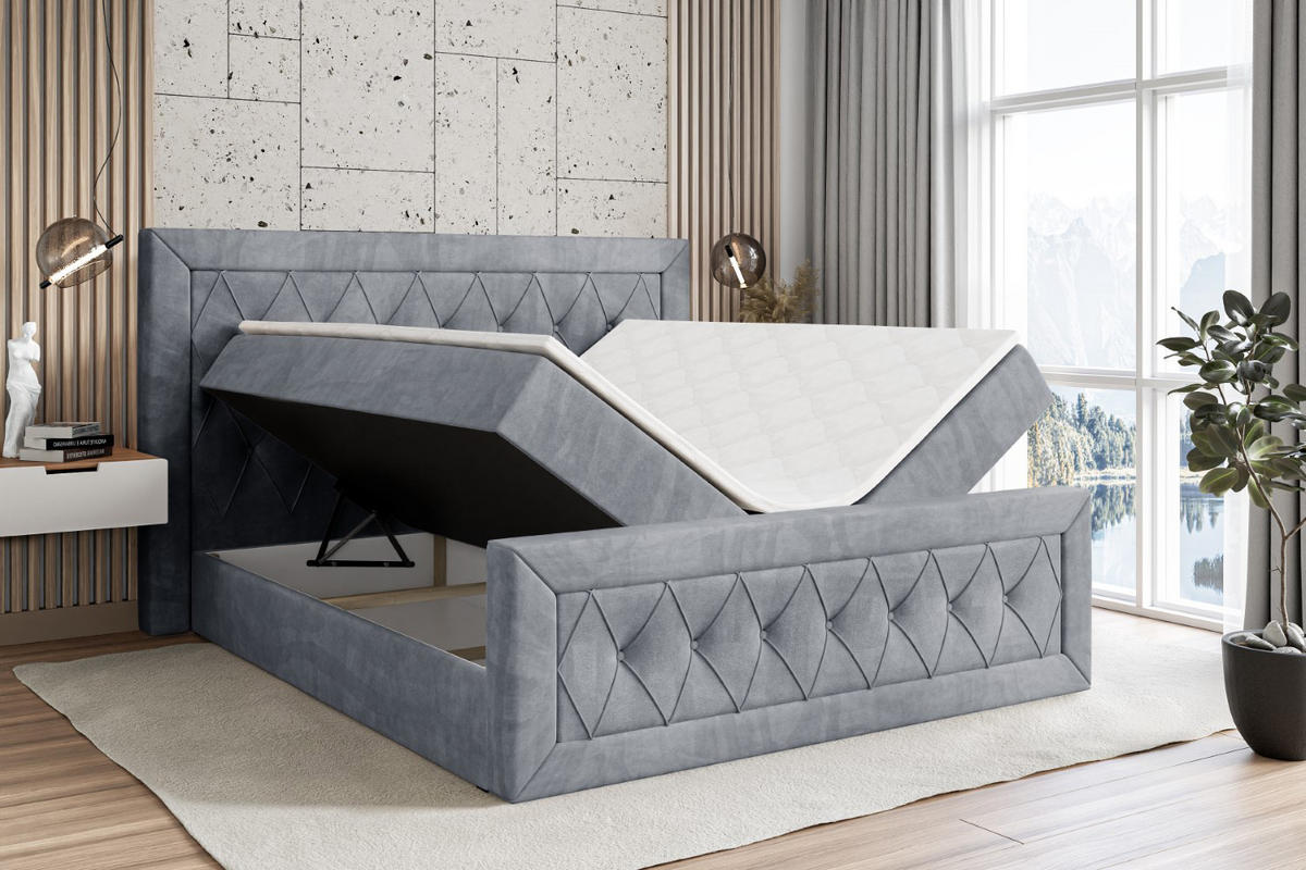 BOXBETT NOEL-Z - 120 x 200 - H4 - Grau - Grau, Holzwerkstoff (120/200cm) - ALTDECOR