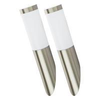 LED AUSSEN-WANDLEUCHTE Edelstahl Silber 2er Set - Silberfarben, Metall (17/40/17cm) - Globo Lighting