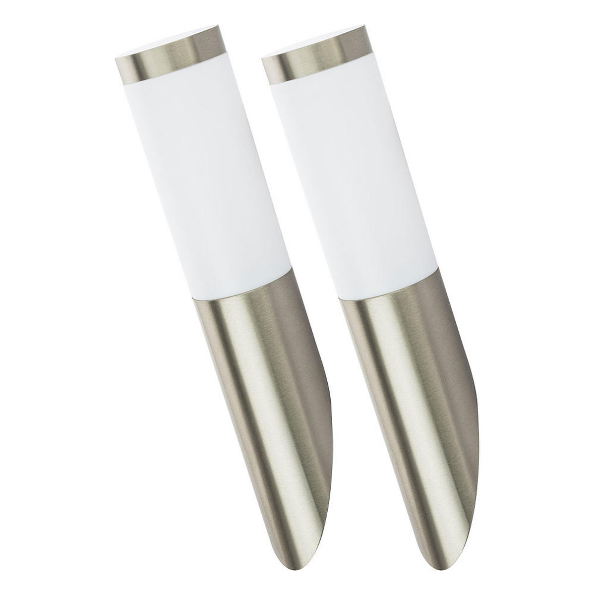 LED AUSSEN-WANDLEUCHTE Edelstahl Silber 2er Set - Silberfarben, Metall (17/40/17cm) - Globo Lighting