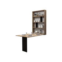 WANDKLAPPTISCH Abi - Eiche Wotan/Schwarz, Holzwerkstoff (85/203/19cm) - MIRJAN24