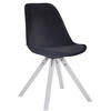 BESUCHERSTUHL Toulon Samt, Gestell Buchenholz Weiß Square Schwarz - Schwarz/Weiß, Holz/Buchenholz (48/83/56cm) - TPFLiving