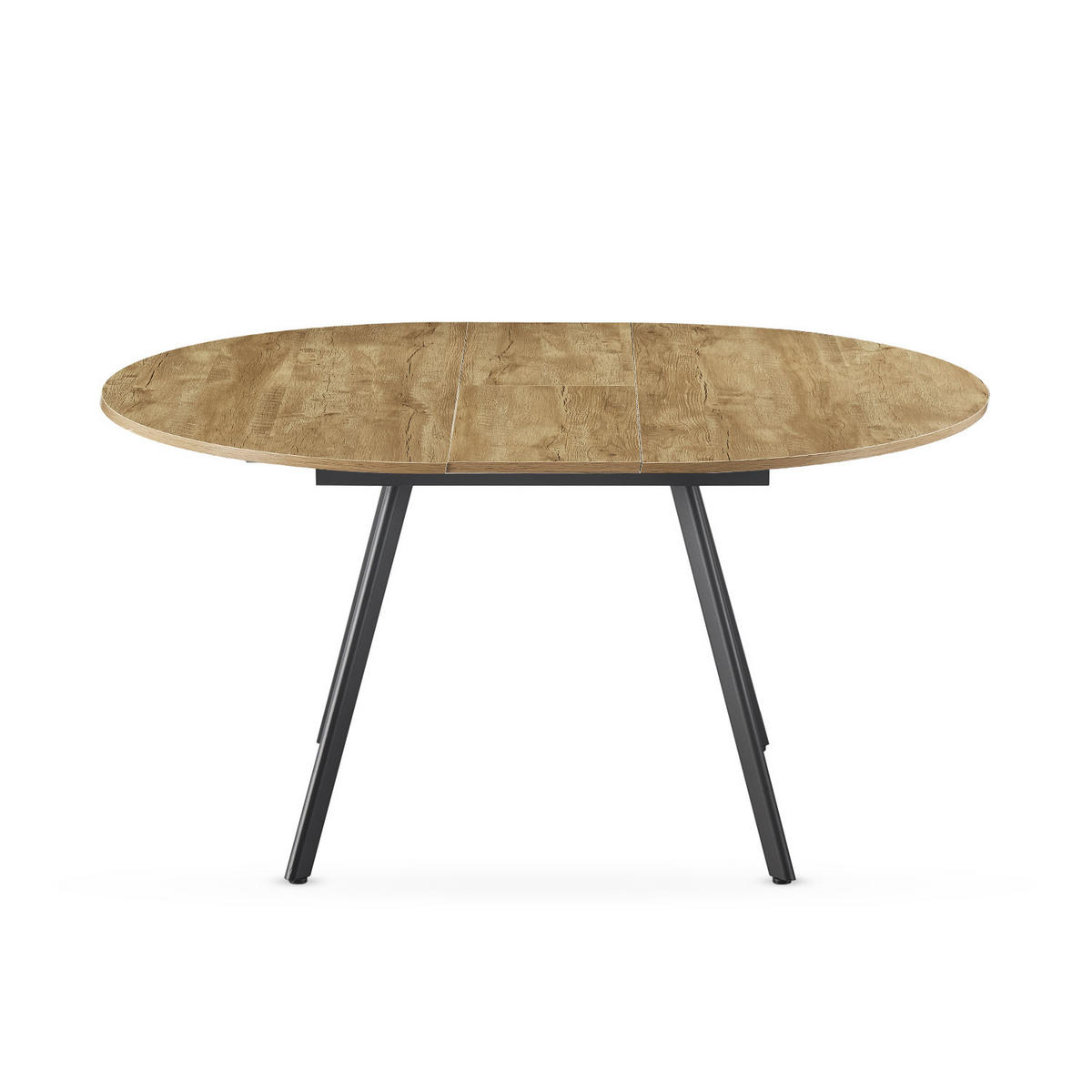 ESSTISCH TILL 120-150/120/76 cm Rund Wildeiche - Wildeiche/Schwarz, Holzwerkstoff (120/120/76cm) - B&D Home