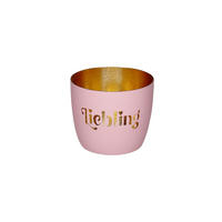TEELICHTHALTER Madras M, Liebling, Eisen, Rosa / Gold, H 8.5 cm - Rosa, Metall (10cm) - Gift Company