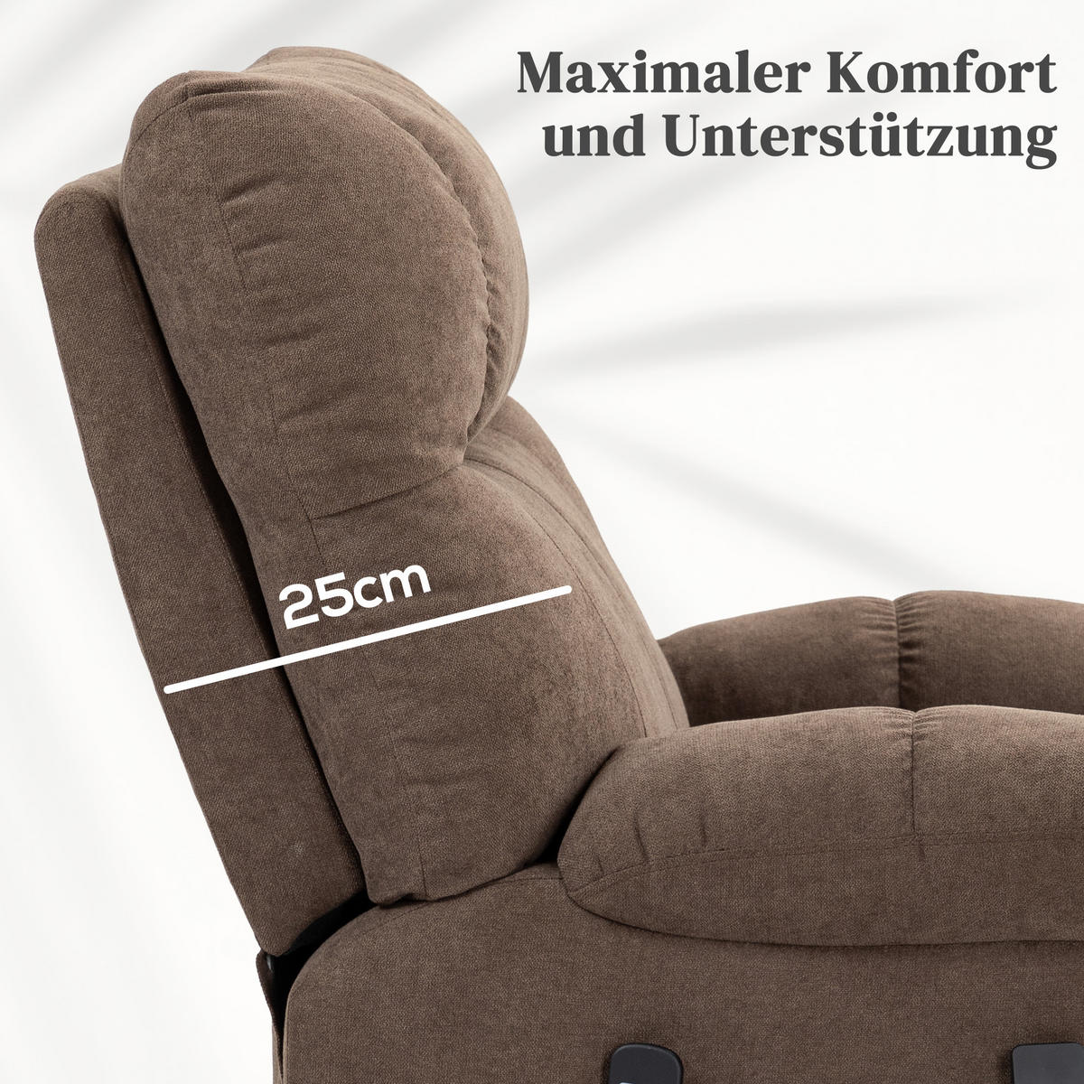 FERNSEHSESSEL mit Aufstehhilfe, Braun - Braun, Kunststoff (95/109/91cm) - HOMCOM