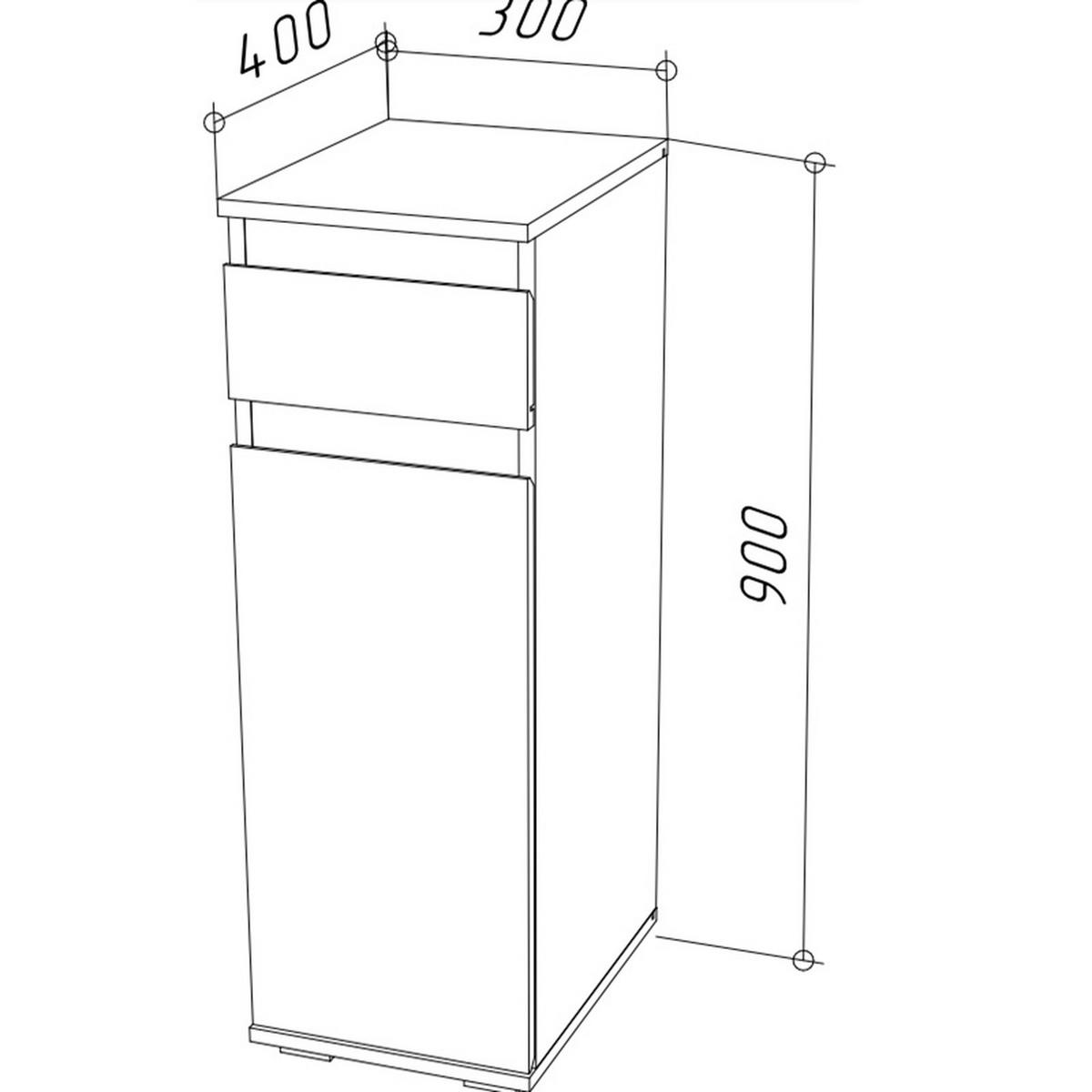 STANDSCHRANK Weiß 30/90/40 - Weiß, Holzwerkstoff (30/90/40cm) - RAUMHIRSCH FURNITURE