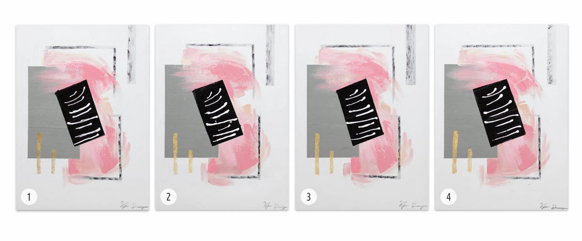 ACRYLBILD HANDGEMALT 60/80 cm - Pink/Grau, Holz/Textil (1.7/80cm) - KUNSTLOFT