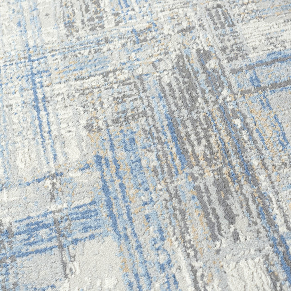 KOBEREC béžový krémový modrý - 240 x 330 cm - modrosivá, textil (240/330cm) - Mazovia