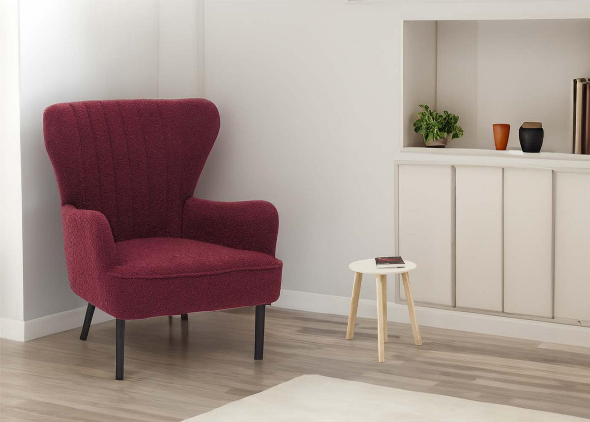 LOUNGE-SESSEL Bordeaux - Bordeaux, Textil (75/80/78cm) - MCW