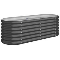 HOCHBEET Verzinkter Stahl 114x40x36 cm Anthrazit - Anthrazit, Metall (114/36/40cm) - furnicato