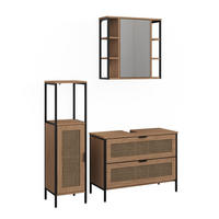 BADMÖBEL-SET Linara, Eiche, 3er Set - Eichefarben, Holzwerkstoff (80/59/35cm) - Vicco