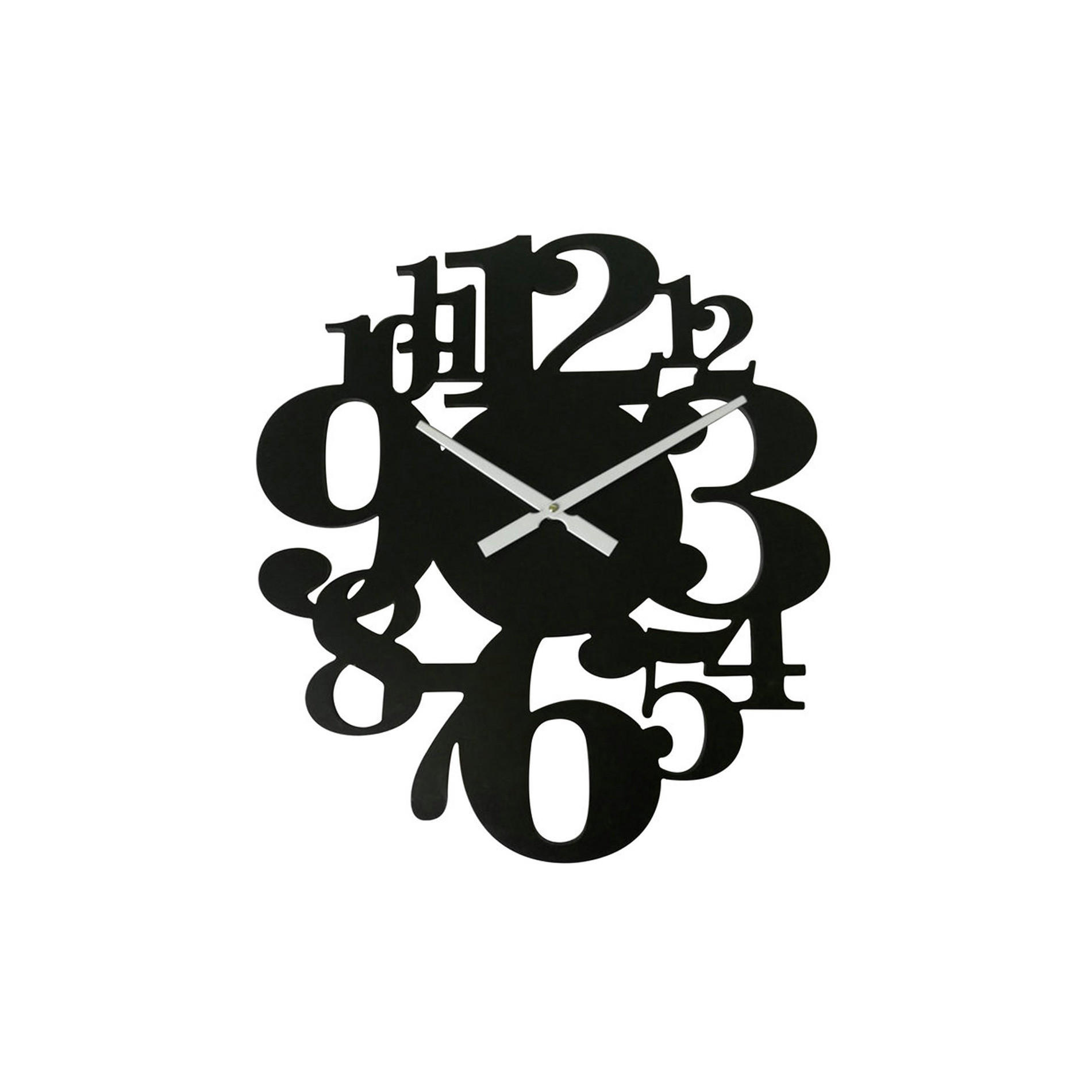 WANDUHR Schwarz 5/50/55 cm - Schwarz, Holzwerkstoff (5/55/50cm) - Mobili Rebecca