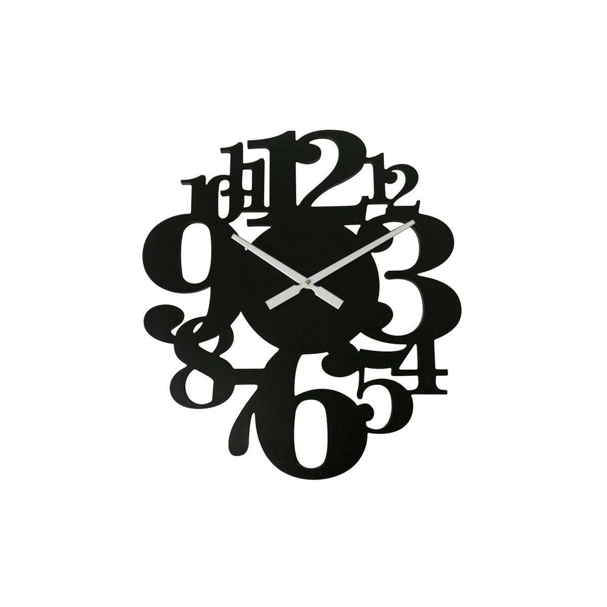 WANDUHR Schwarz 5/50/55 cm - Schwarz, Holzwerkstoff (5/55/50cm) - Mobili Rebecca