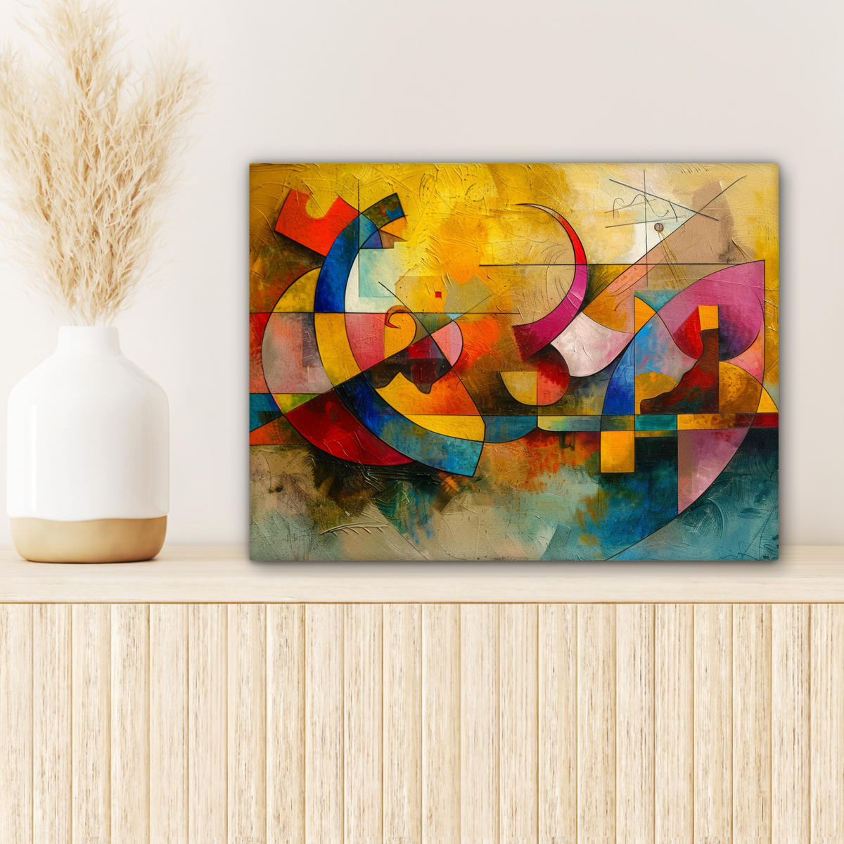 LEINWANDBILD Kunst - Abstrakt - Modern Wandbild 40x30 cm - Gelb, Textil (40/30cm) - MuchoWow