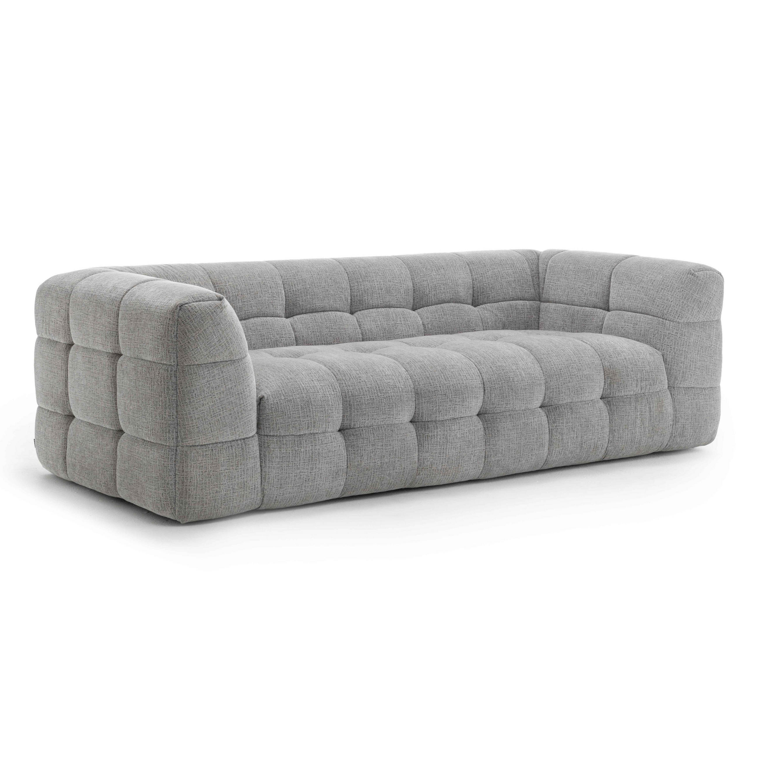 SOFA 3-Sitzer, Grau - Grau, Holz/Textil (228/69/102cm) - Oviala