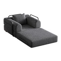 SCHLAFSOFA 2-in-1 Einzelsitzer Chenille Grau - Grau, Kunststoff (91.4/69.8/94cm) - Meubliv