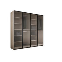 KLEIDERSCHRANK, Sandbeige / Gerilltes Glas, 200 x 200 x 51 cm - Sandfarben/Naturfarben, Holzwerkstoff (200/200/51cm) - 3XE LIVING