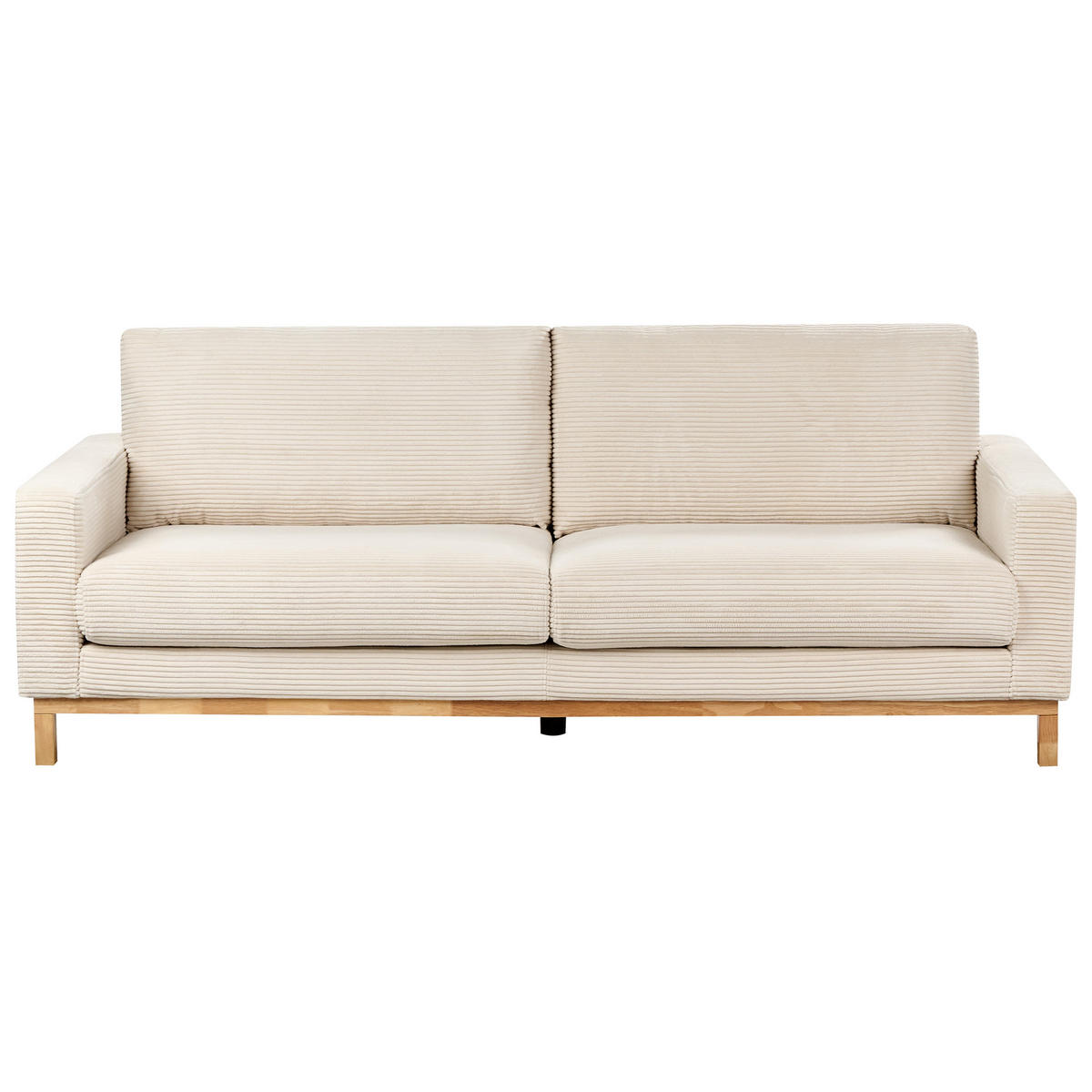 3-SITZER-SOFA Cord hellbeige/hellbraun Siggard - Hellbraun/Beige, Textil (217/84/92cm) - Beliani
