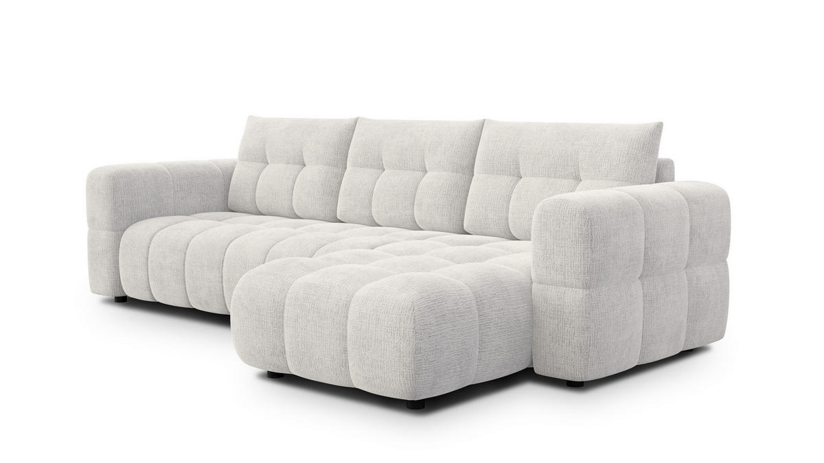 ECKSOFA CLOUDI 4-Sitzer rechts, creme - Creme/Schwarz, Holz/Textil (294/160cm) - Courtois Laville