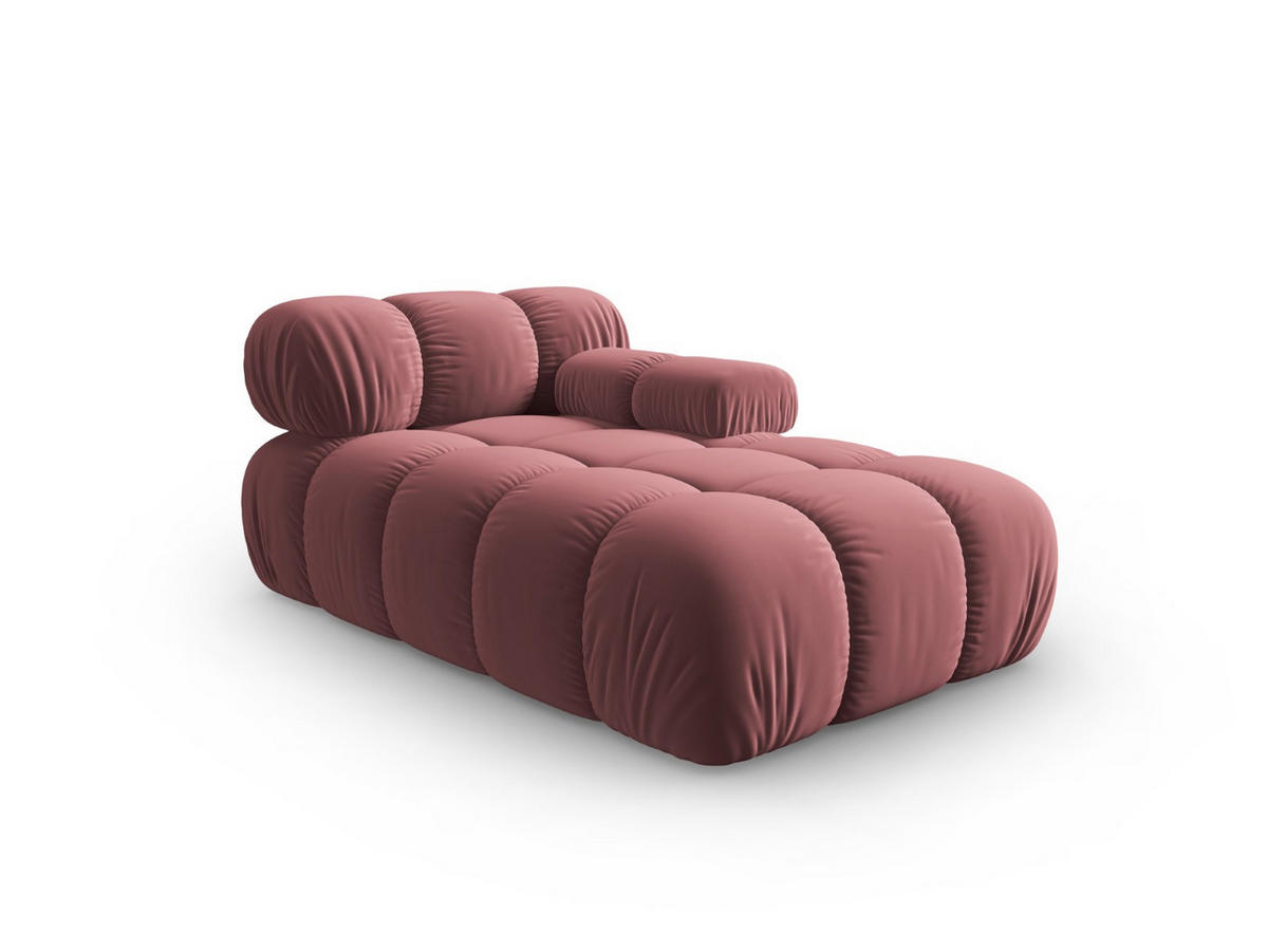 CHAISELONGUE rechts Bellis aus Samt rosa - Pink, Textil (97/62/157cm) - Micadoni