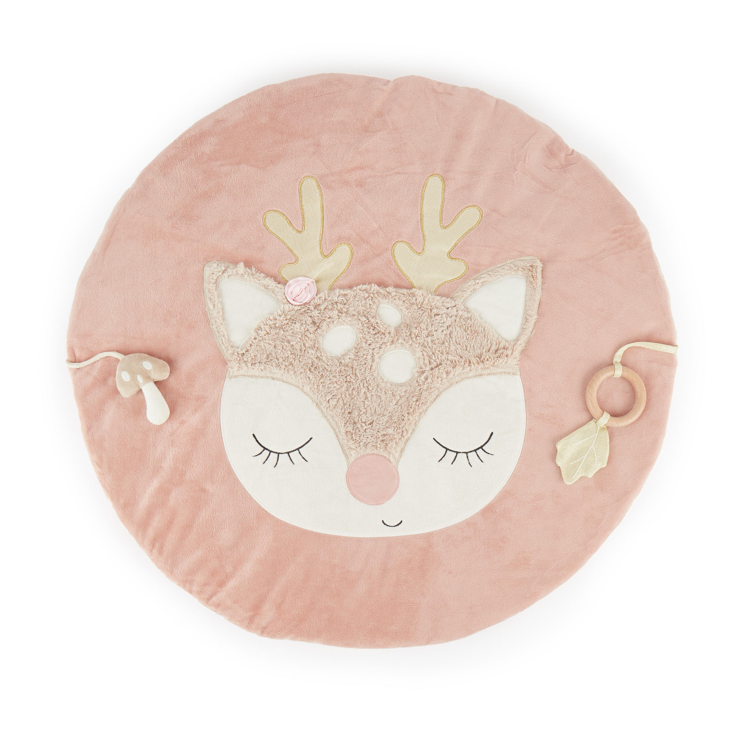 KRABBELDECKE mit Aktivität Reh - Rosa, Textil (70/70cm) - Bieco Spielwaren