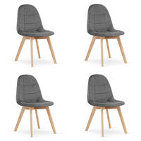 ESSZIMMERSTUHL 4-er Set NUUC dunkelgrauer Sitz - Dunkelgrau, Textil (44.5/81.5/54cm) - Valora