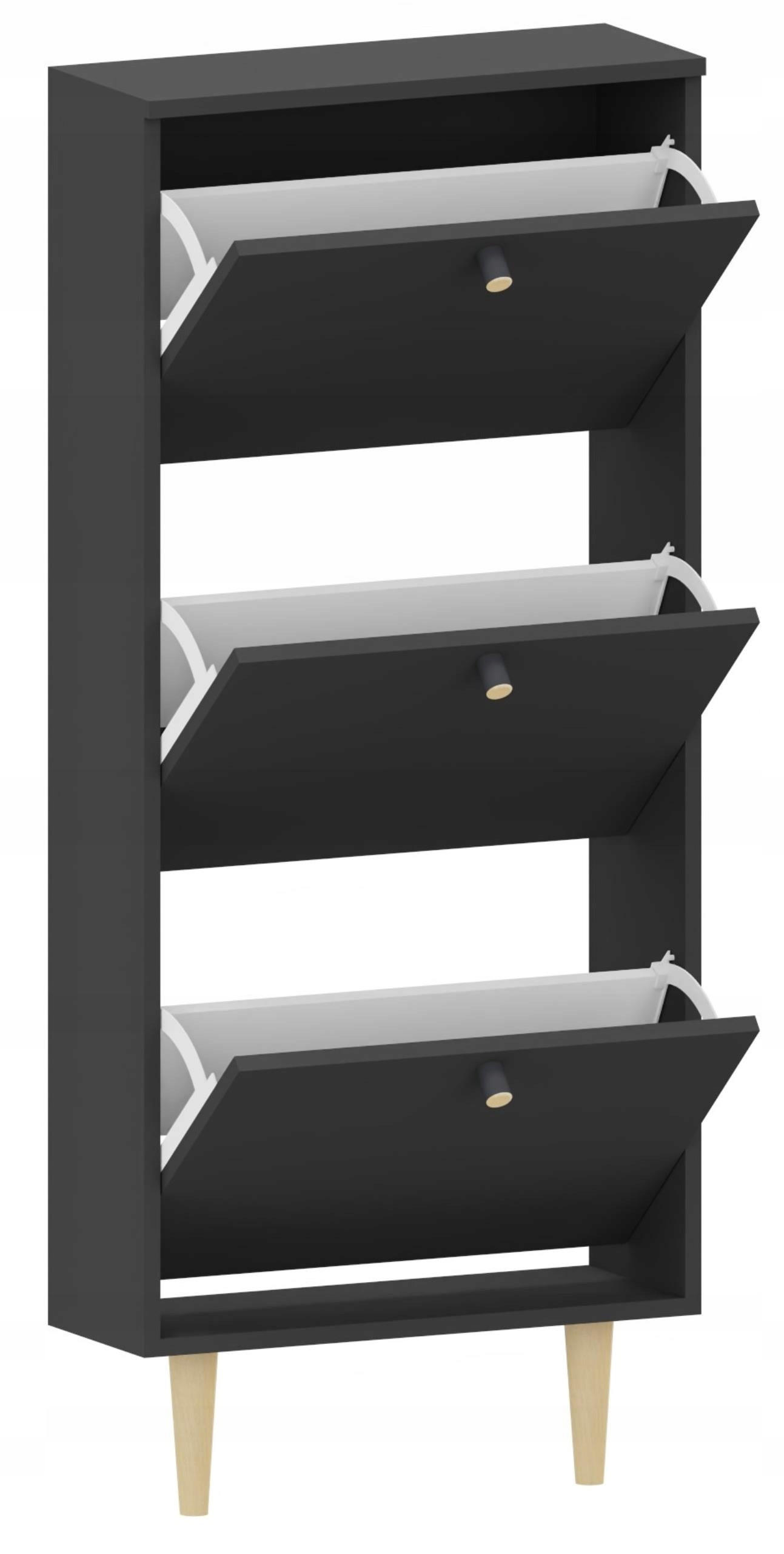 SCHUHSCHRANK Behamo 530 Schwarz 55/21/129 cm - Schwarz, Holzwerkstoff (55/129/21cm) - Matkam Möbel