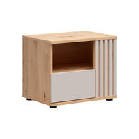 NOČNÍ STOLEK Ezra Kašmír a dřevo - béžová, kompozitní dřevo (55/46.5/40cm) - Petits-meubles