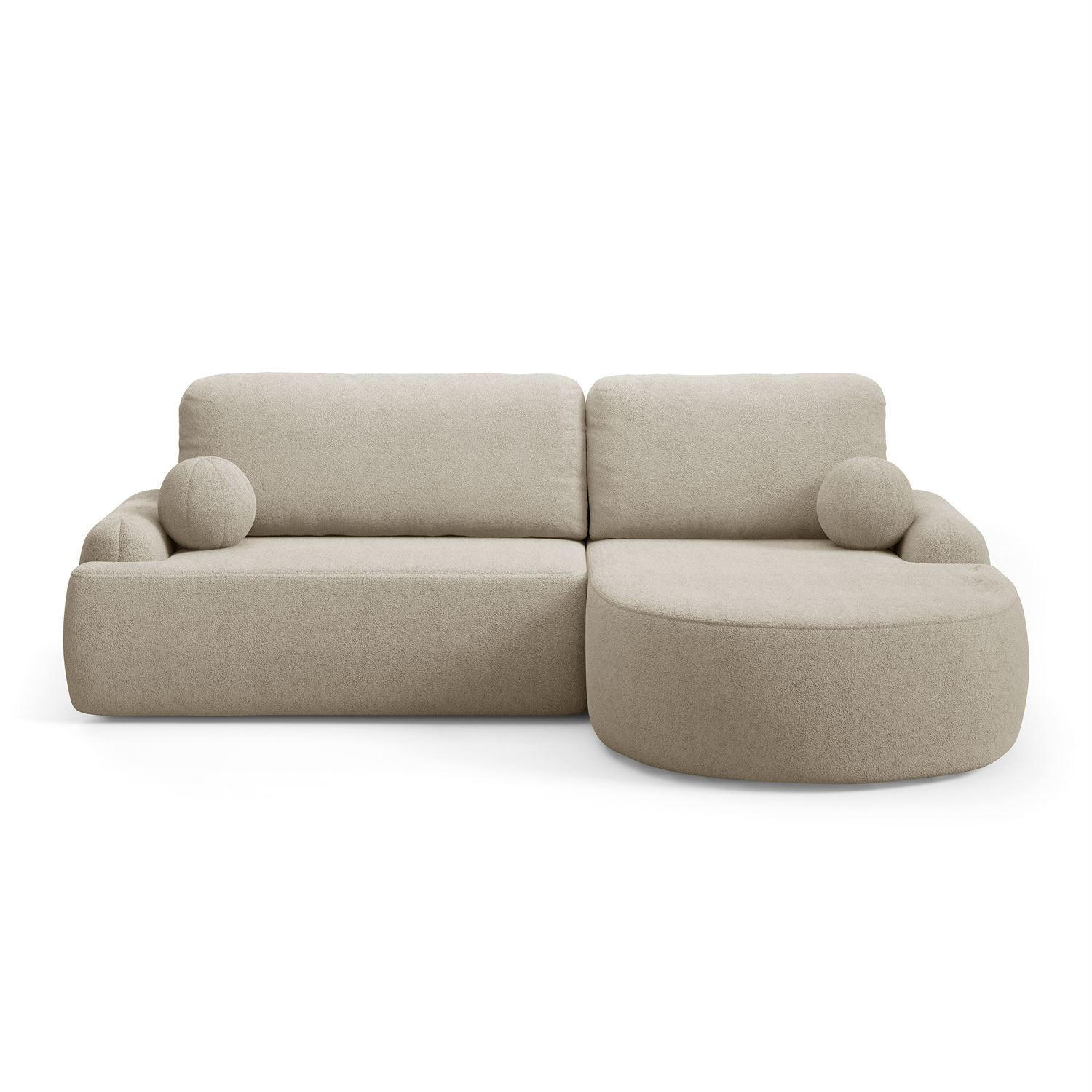 ECKSOFA CLEO mit Schlaffunktion Version Rechte QUELLE 06 - Creme, Kunststoff (264/172cm) - Lookway