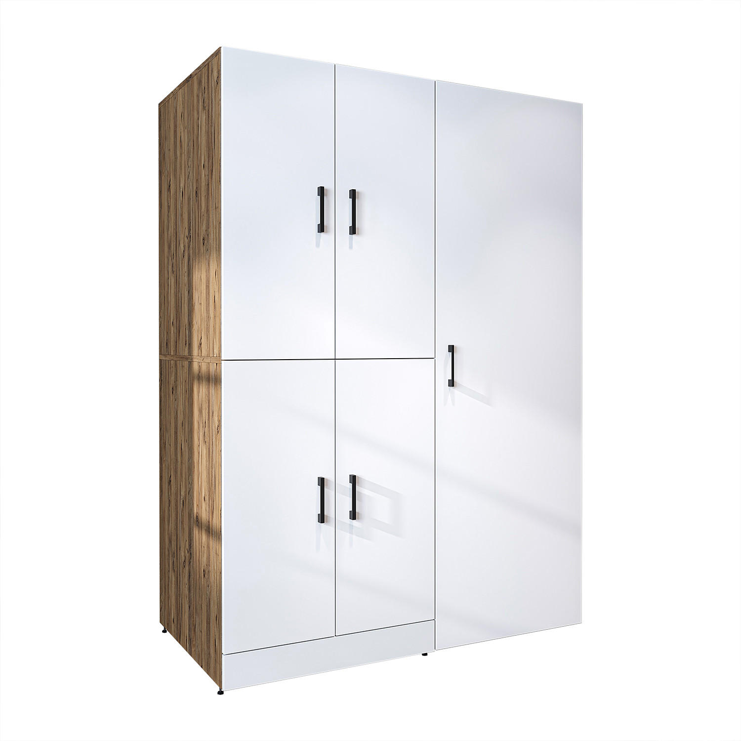 WASCHMASCHINENSCHRANK DORA-I 130cm Breit, 186cm Hoch - Eiche Bianco, Holzwerkstoff (130/186/73.8cm)