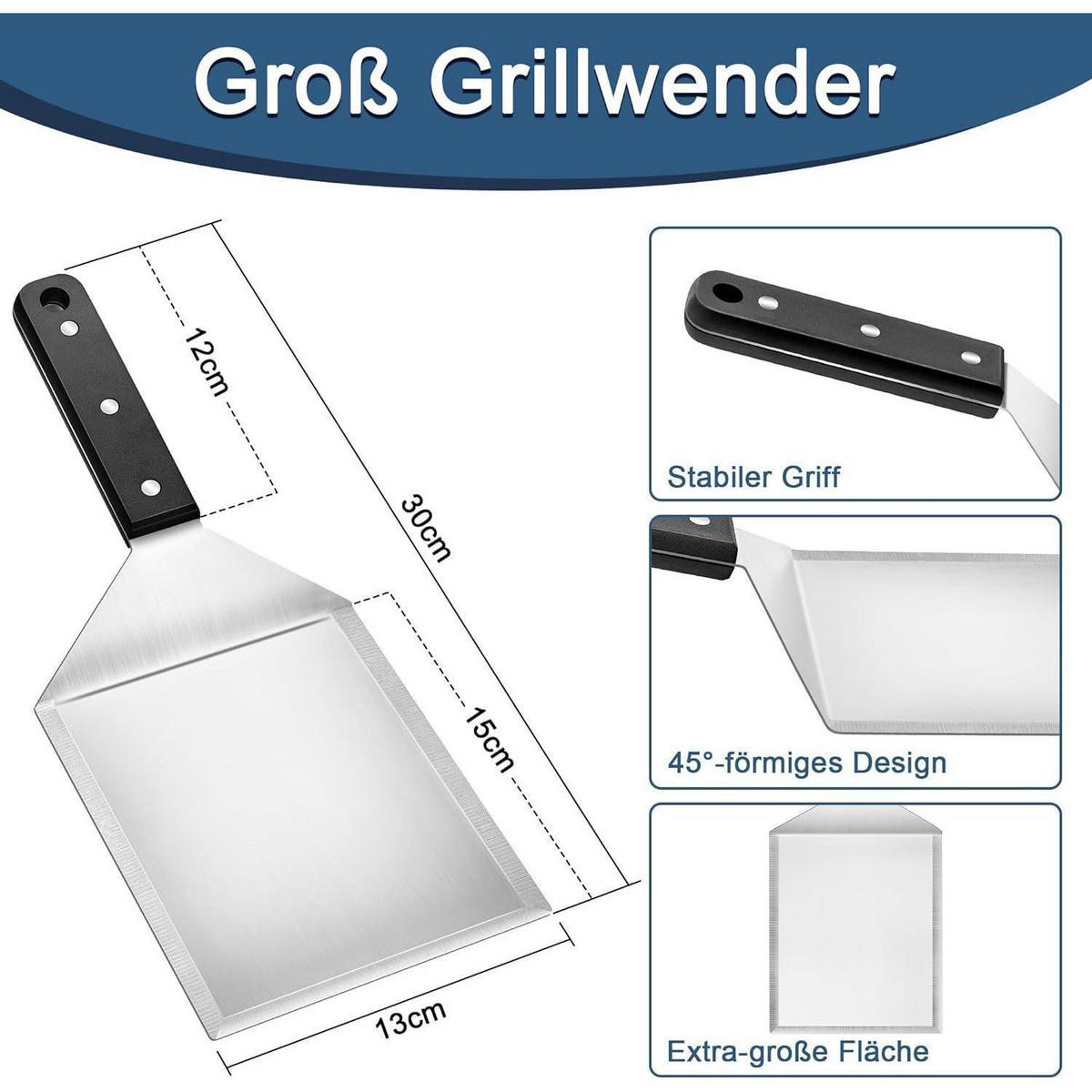 GRILLSPACHTEL Set 2-teilig Edelstahl - Multicolor, Metall (13/1.3/30cm)